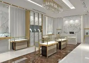 دکوراسیون طلافروشی کف پوش سنگ